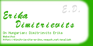 erika dimitrievits business card